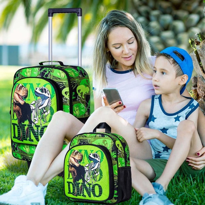 WZLVO Kids Luggage for Boys and Girls, Cute Dinosaur Unicorn Rolling Wheels Suitcase for Toddler Children - Image 5